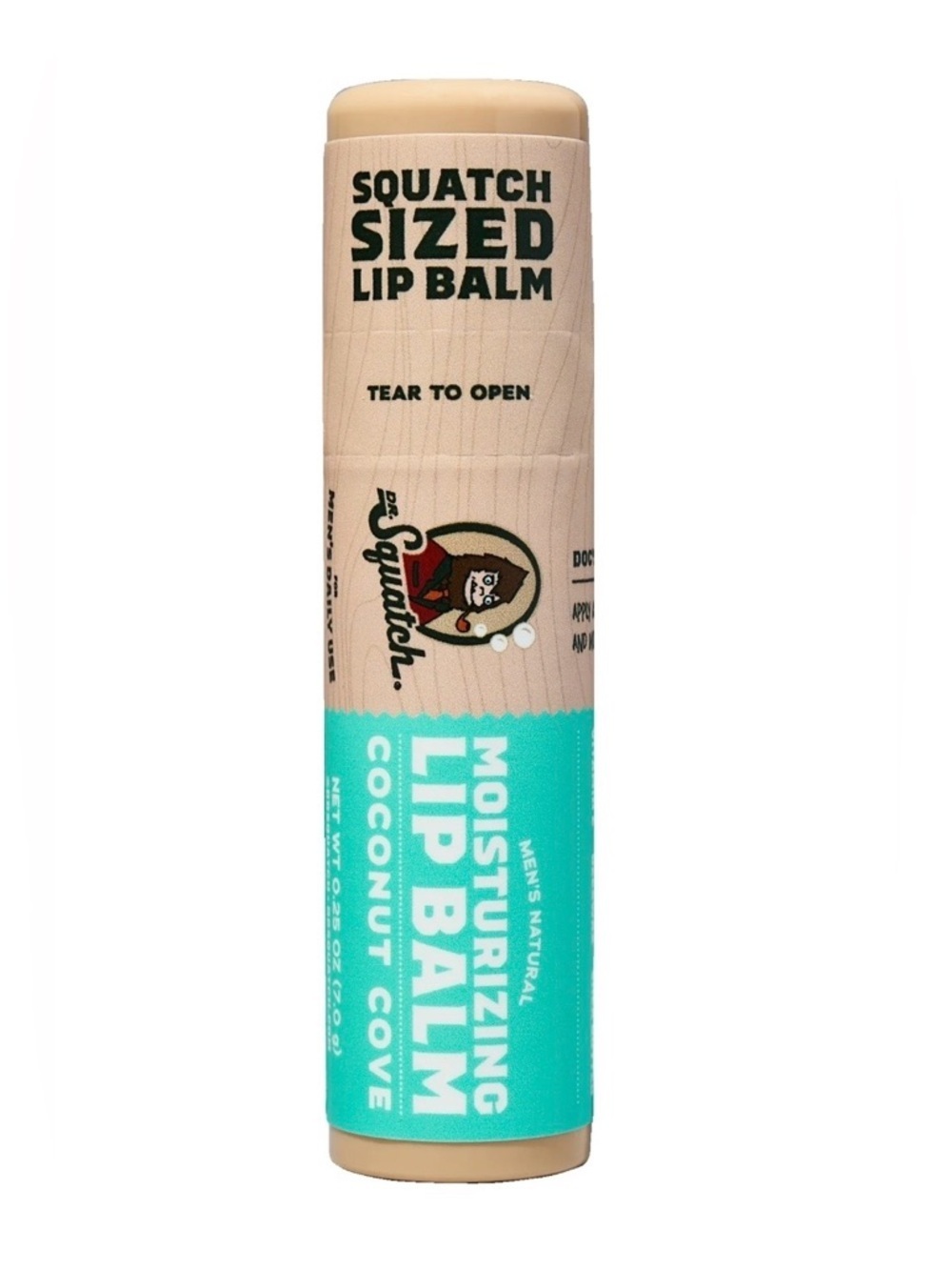 3 Dr. Squatch Coconut Cove Moisturizing Natural Lip Balm for Men, 0.25 oz